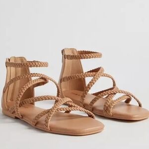 Torrid Braided Strap Gladiator Sandal Taupe 9W Wide Width nwt new